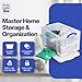 Really Useful Box 84 Liter Plastic Stackable Storage Container with Snap Lid & Built-In Clip Lock Handles for Home or Office Organization, Clear