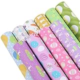 Pllieay 10 Pieces Easter Faux Leather Eggs and Bunny Printed Leather Fabric Sheets for Easter Theme Earring and Hair Bows Making (11.8 x 8.3 inch)