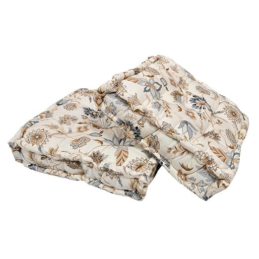 H'Homes Decorio Floral Print Chair Pad|Chair Cushion Pad for Office, Home|Sitting Cushion|Seat Cushion for Chair | 16x16x2 Inch (Pack of 2)