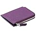MEKU Womens Togo Leather Card Case Wallets Money Organizers Small Purse with Zipper Cash Holders for Lady (Purple)