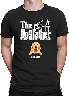 LEVY PAW Personalized Dog Breeds & Names The Dogfather Shirt Dog Dad Shirt Dog Father (T-Shirt (1 Dog))