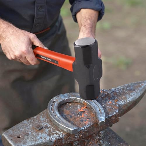 Image of PINOZE 6-Piece Hammer Mallet Set with Fiberglass Handle Forge Steel Head, 16oz Ball Pein Hammers | 32oz Rubber Mallet | 3lb Sledge | 16oz & 8oz Claw Hammer | 22oz Double-Faced Mallet