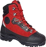 Botas de seguridad de piel con protección contra cortes y punta de acero.