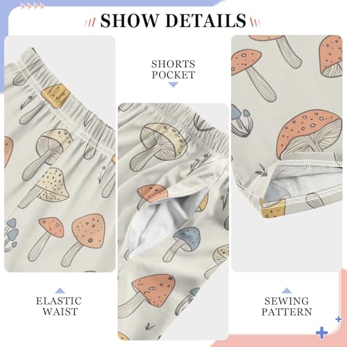 Pajama Bottoms, Pajamas Long Pant Mushroom Lounge Wear Casual Sleep Pants Soft Pjs Sleepwear4