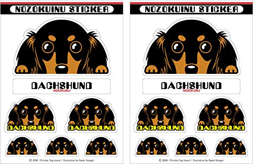 ▶︎import/黒いたぬきさま装飾ステッカーセット/フレームB① Amazon.co.jp: のぞく犬ステッカー [ダックス/ロング/ブラックタン] 犬