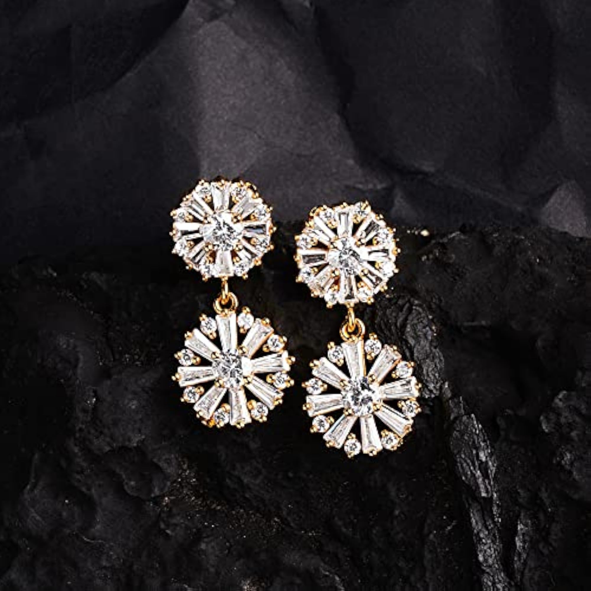 AAA+ Zircon Diamond Dangle Earrings