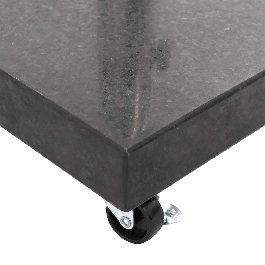 Granitowa podstawa parasola 30 kg, kwadratowa, czarna, z zamykanymi kółkami, trwała granitowa podstawa parasola do masztów 38 i 48 mm, stabilny stojak ogrodowy