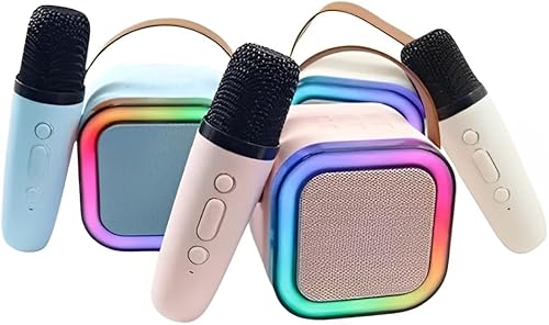 Top 1 Caixa de Som Karaokê RGB Portátil USB e Conexão Bluetooth com Vibrantes Luzes LED Dinâmicas Em