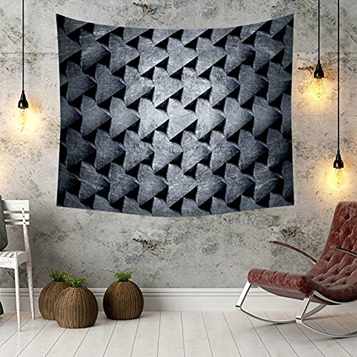 Tapiz de pared con diseño triangular KnSam de poliéster lavable gris oscuro 5