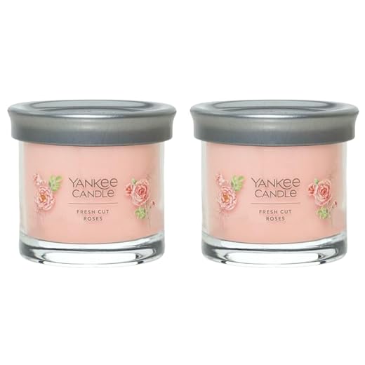 Yankee Candle Small Tumbler Scented Single Wick Jar Candle, Fresh Cut Roses, Over 20 Hours of Burn Time, 4.3 Ounce (Pack of 2)