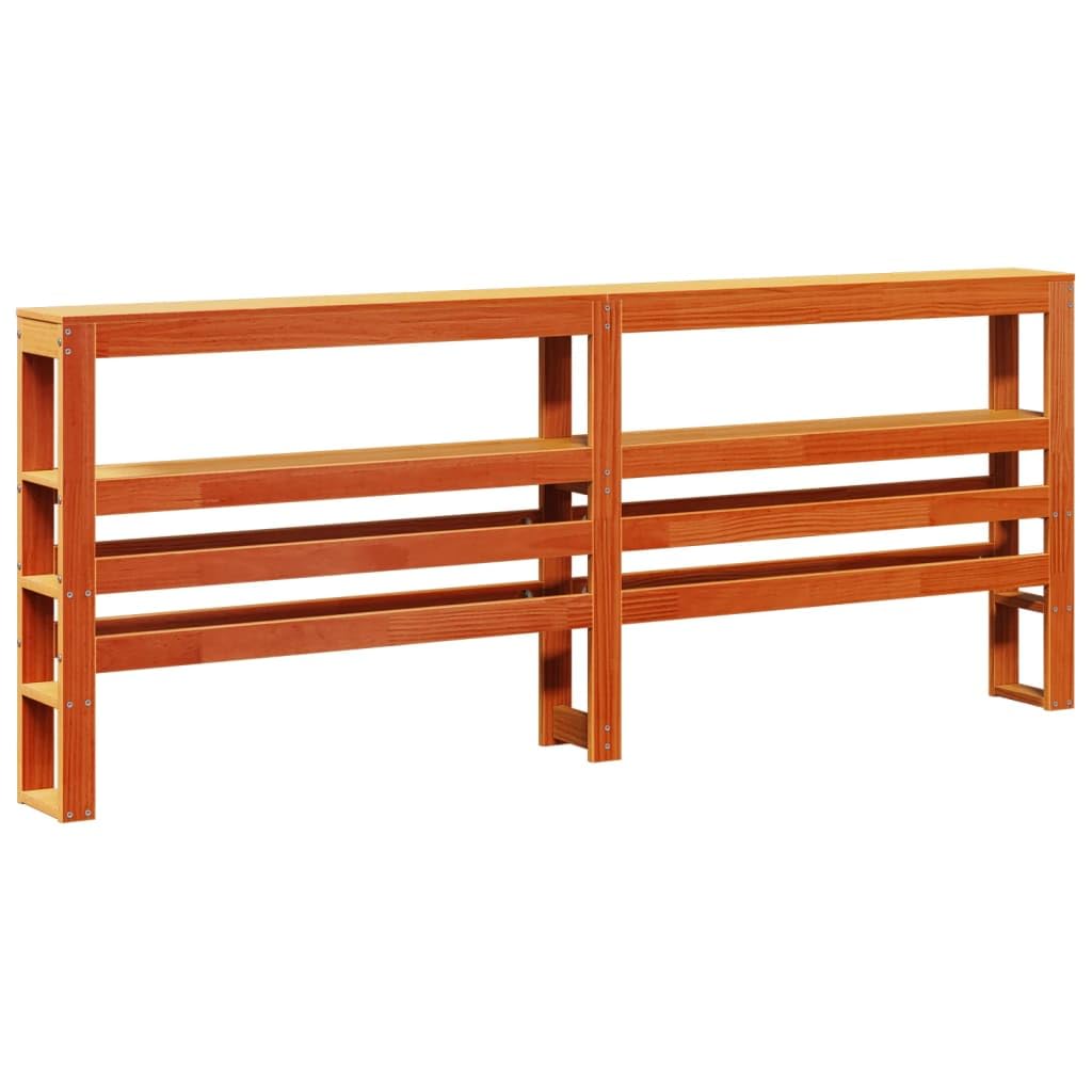 Gecheer Cabecero de Cama con estantes Madera Maciza Pino marrón 180 cm,Cabeceros Moderno,Cabezales Cama,Muebles Habitacion,Cama Cabeza,Mueble Cabecero