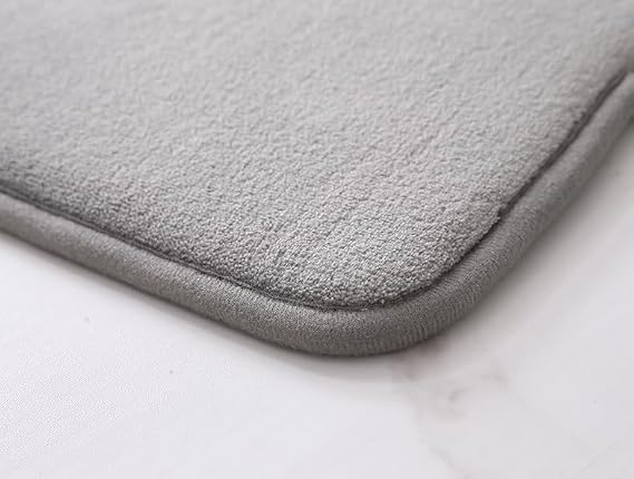 Luxury Bathroom Rug Mat, Extra Soft and Absorbent Microfiber Bath Rugs, Non-Slip Plush Shaggy Bath Carpet, Machine Wash Dry, Bath Mats for Bathroom Floor,Memory Sponge (Rectangular Gray)