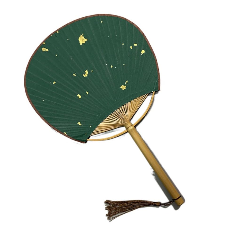 ZFPKXHVMG Bamboo Woven Fan, Blank Paper Fan With Tassels Bamboo Handle Chinese Style DIY(Color15)
