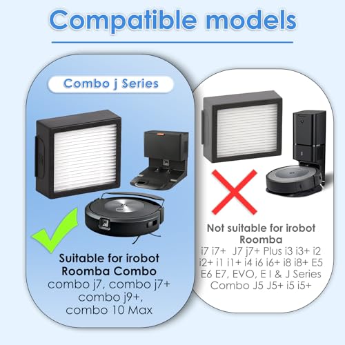 Image of (7 Pack) Replacement HEPA Filter for iRobot Roomba Combo J7+ / Combo J9+ / Combo 10 Max | Vacuum Cleaner Accessories 【NOT FOR Roomba j7+ / Roomba j9+】