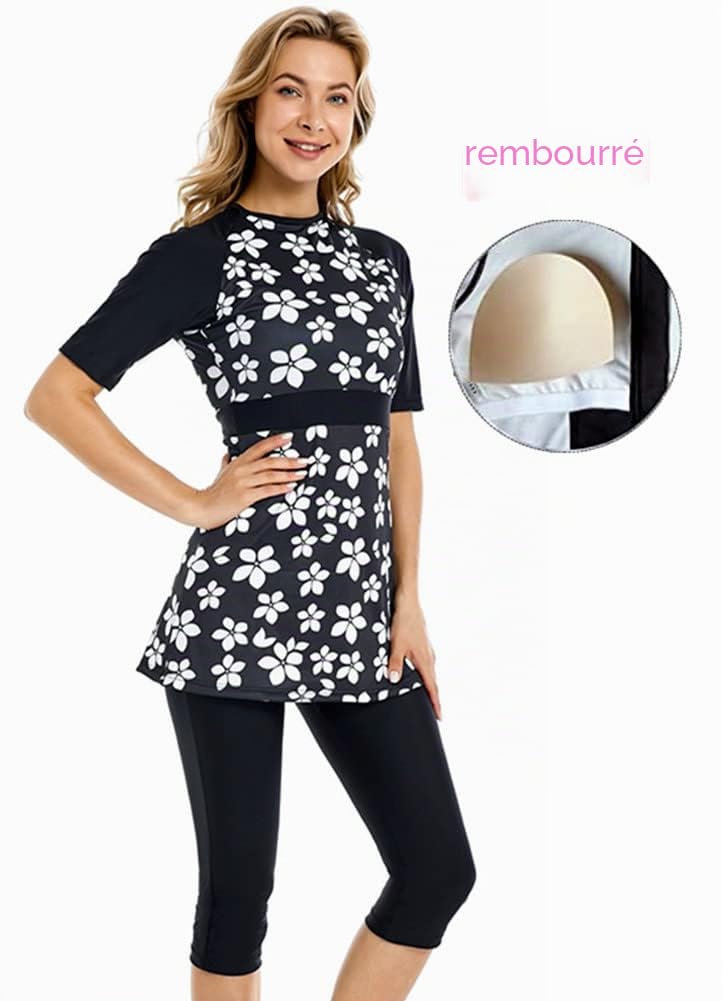 Rash Guard Surf Costume à Manches Courtes Maillot de Bain Burkini Maillots de Bain modestes pour Femmes modestie vêtements de Plage