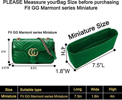 Image of GREENSHEEP Women Felt Fabric Purse Organizer Inserts for Ladies Shoulder Handbag, Tote, Hobo Bag Purse Divider, Multiple Storage Compartment