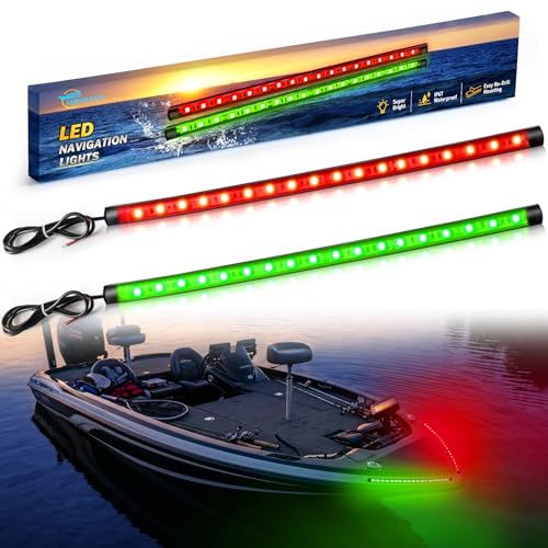 AMBIPASION Red and Green Boat Navigation Lights LED Boat Lights Waterproof Bow Light for Boats LED 12V Marine Running Light for Pontoon Bass Boats and Kayak