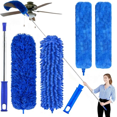 6PCS Professional Microfiber Duster Kit Blue