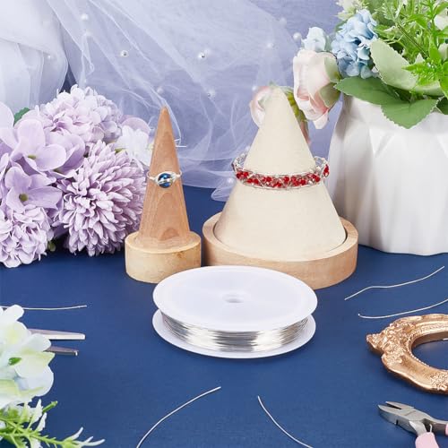 SUNNYCLUE 40M Copper Bead Wires 0.5mm 24 Gauge Craft Wire Silver Beading Wires Tarnish Resistant Jewellery Beading Wire Copper Craft Wires Soft Bead String Wire for Jewellery Making Wrapping Sculpting - Image 4