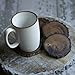 Dark Stain Wood Drink Coasters – Set of 4 or 6 for Beer, Coffee, Tea or Any Beverage - Table Coaster to Protect Furniture Room Decor – Natural Handmade Eco-Friendly Absorbent with Dark Stain