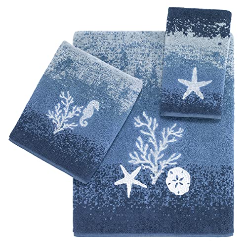 Avanti Linens - 3Pc Towel Set, Soft & Absorbent Cotton Towels (Batik Coastal Collection) #TOP17