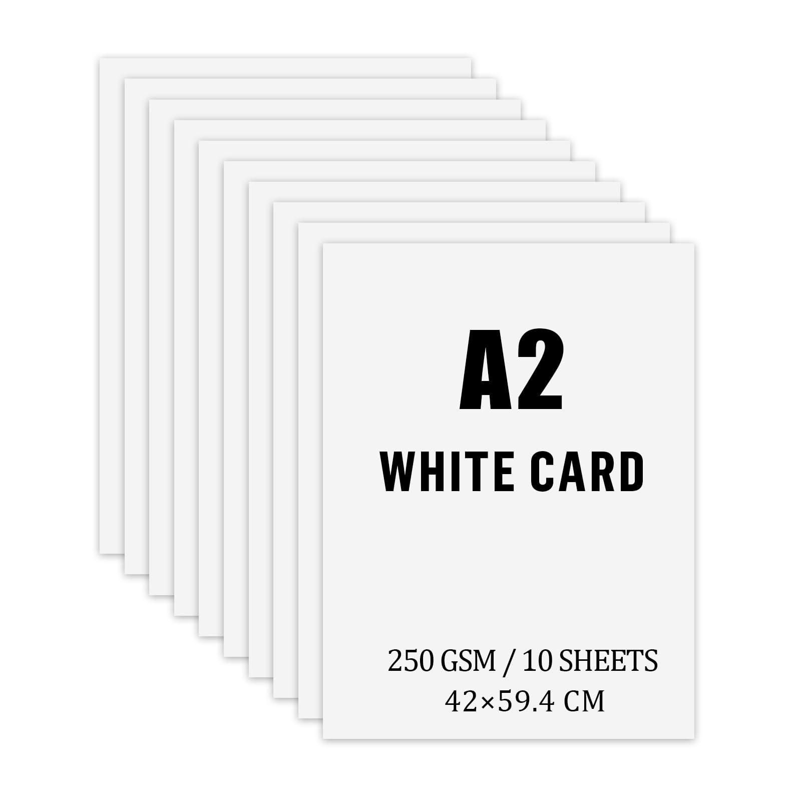 TrueIsland Large A2 White Paper 42 × 59.4 cm White Card 250 GSM A2 Card(10 Sheets) — image 1