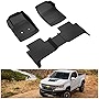 KIWI MASTER Floor Mats Compatible for 2015-2022 Chevy Colorado Crew Cab / GMC Canyon Crew Cab All Weather Mat Front Rear 2 Row Seat TPE Slush Liners Black