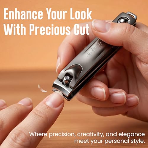 Image of Beaute Secrets Adult Nail Cutter with Inbuilt Nail Filer | Premium Stainless Steel Nail Clipper | Ultra Sharp Heavy Duty Nail Trimmer for Men & Women | Professional Grooming Tool