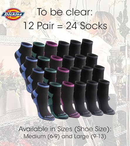 Image of Dickies Women's Dri-tech Moisture Wicking Quarter Socks (6 & 12 Pairs)