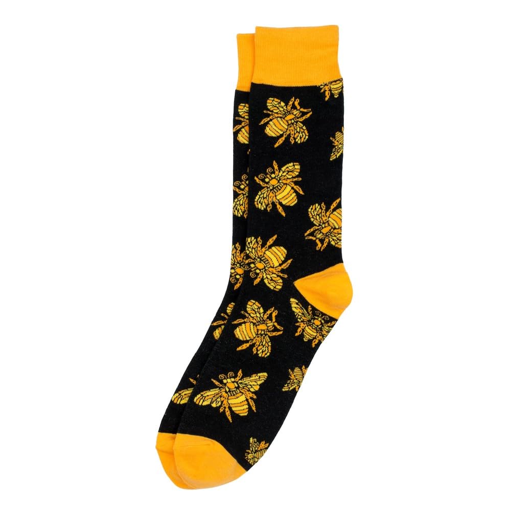 Joe Cool Unisex Yellow Socks Bamboo & Spandex Gents Bee Illustration