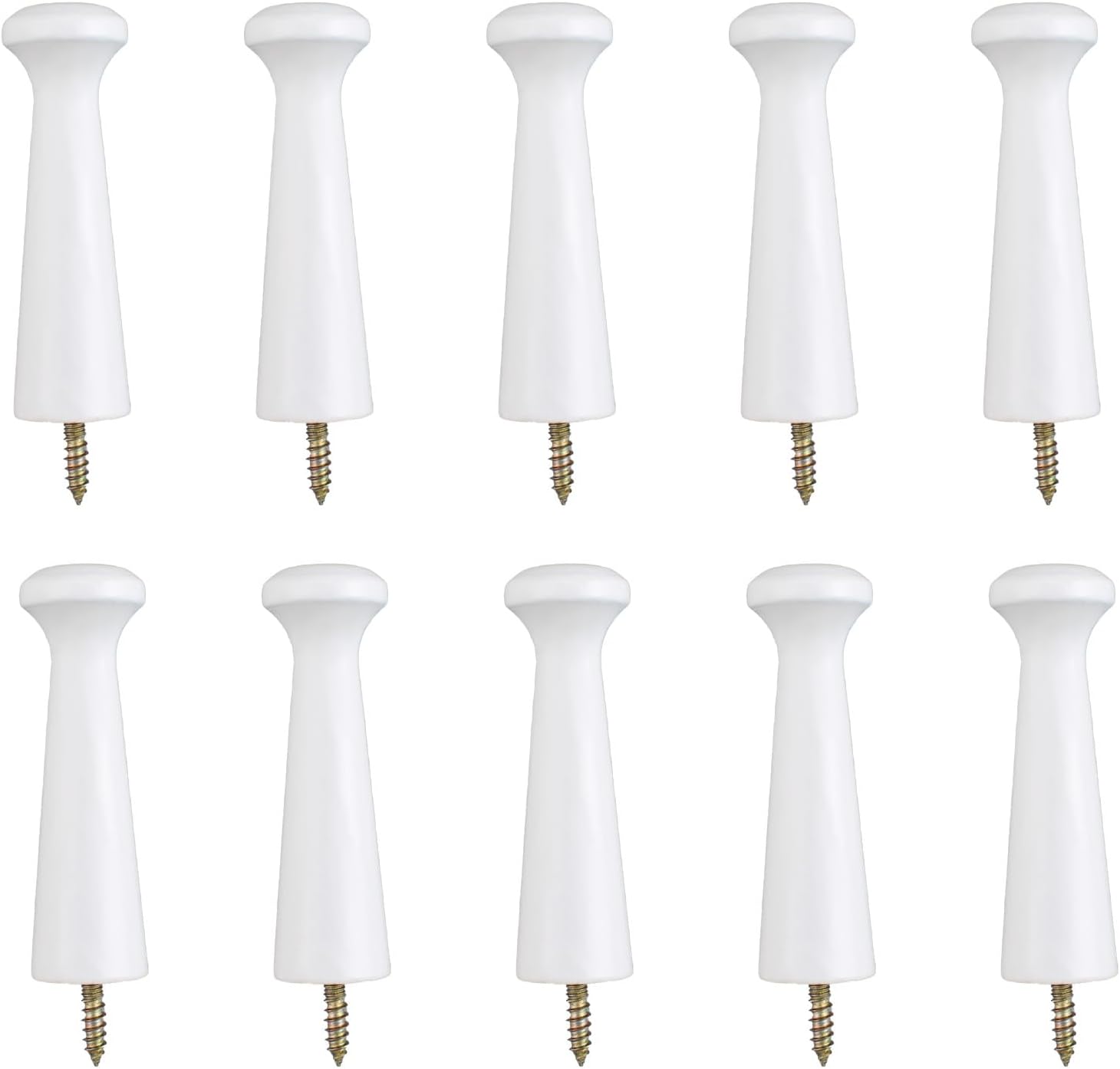 MOROBOR 10PCS Wooden Shaker Pegs, 2.52 Inch Peg with Screws, Towel Hook Shelf Clip Screw-On Solid Hat Hooks Unfinished Wood Racks for Hanging Clothes Paint DIY