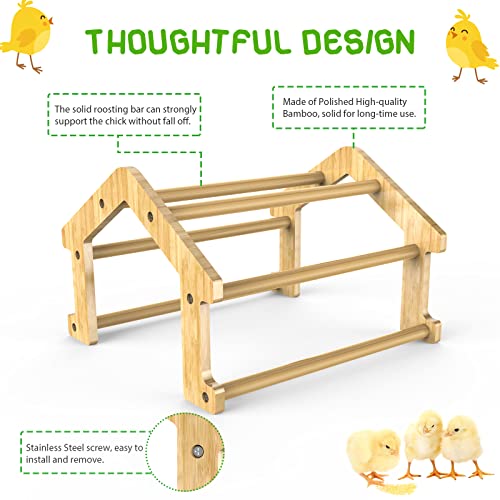 Image of Bamboo Chicken Perch Set(4 Pack), Strong Roosting Bar for coop and brooder, Training Perch for Large Bird, Hens, Parrots, Macaw, Easy to Assemble and Clean, Fun Toys for Chicken