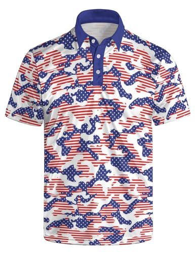 Men's Polo Shirt Funny Golf Shirts Quick Dry Print Performance Short Sleeve Collared Golf Polo Shirts for Men, S-4XL