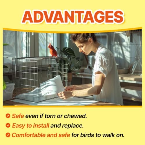 Image of T TORTO9 Bird Cage Liner - 120 Paper Sheets, 14 inch x 15 inch, 1.7 lb - Ideal for Pet Habitats, Bulk Pack for Long-Lasting Use, Newsprint Texture, Convenient Parcel Packaging