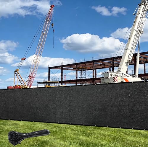 SHADESPEARE 8' x 50' Black Fence Privacy Screen,with Bindings & Grommets,Heavy Duty for Gardens,Backyard,Patio,Tennis Court,Pool,Construction Project, We Make Custom Sizes