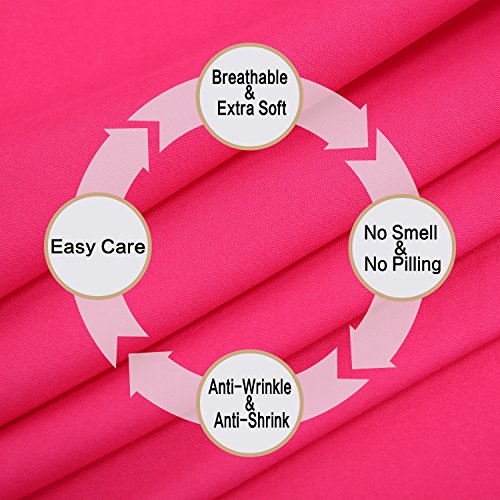 Image of Best Season Microfiber Deep Pocket /Soft, 1800 Thread Count, 4-Piece Bed Sheet Set (1 Flat, 1 Fitted Sheet, 2 Pillow Covers), Full, Hot Pink