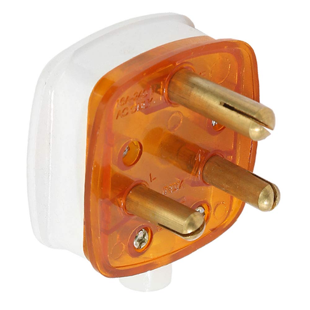 Hi-Plasst 16A 3-Pin Plug Top (Pack of 2) - Heavy Duty Electrical Plug for Refrigerator, AC, EV Charger, Geyser, Washing Machine & High-Power Appliances | Flame-Resistant | Unbreakable PVC & Brass Pins 1