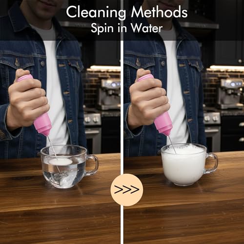 Image of Rechargeable Milk Frother Handheld, 2-IN-1 Dual Spring Whisk Electric Frother Wand for Cappuccino Latte Macchiato, Portable Drink Mixer for Coffee, Matcha, Hot Chocolate