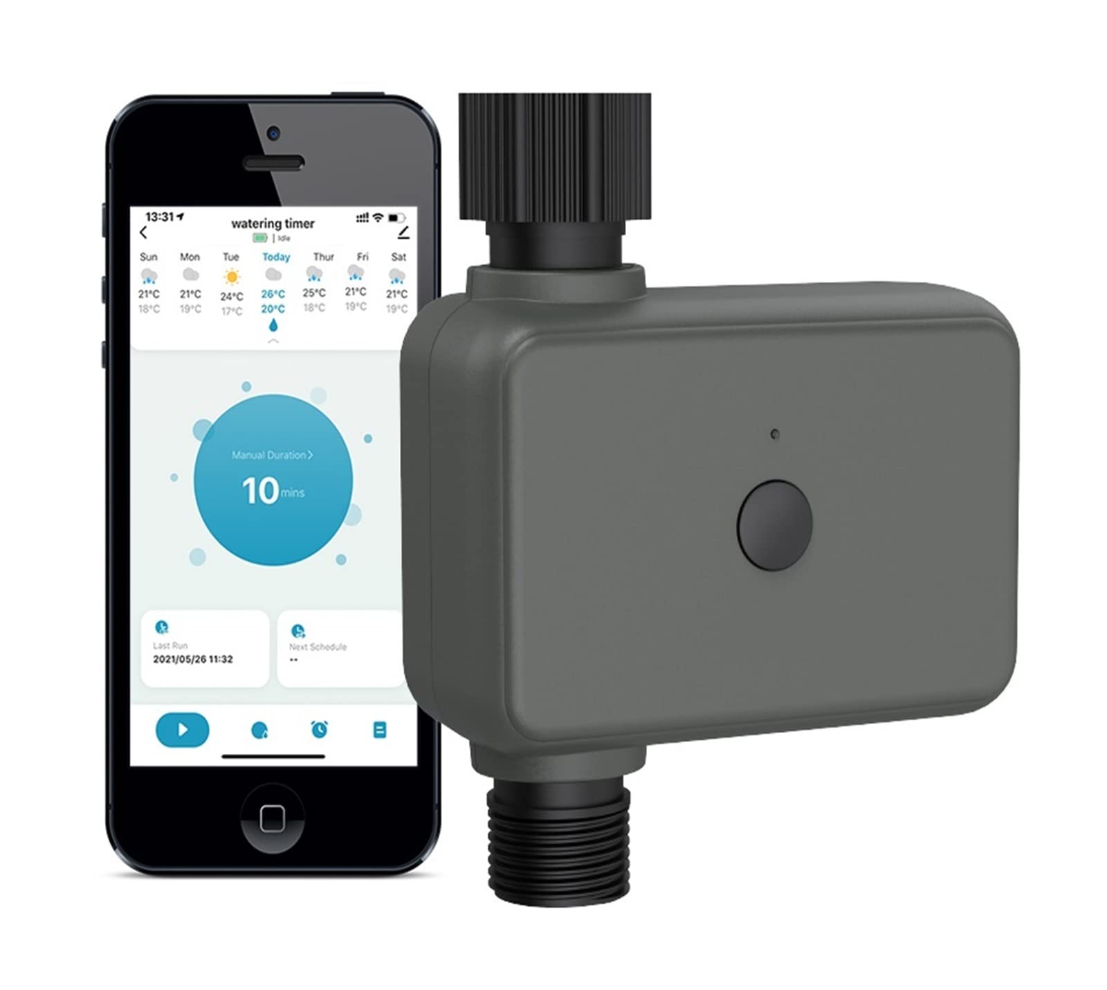 Valvola dell'acqua di controllo WIFI di spegniment di irrigazione con timer automatico Ritardo for pioggia Timer di irrigazione programmabile con irrigazione automatica e manuale Prevenire perdite di
