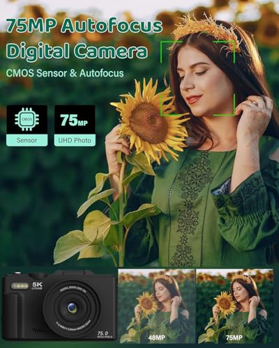 Cámara Digital Compacta 5K 75MP con Zoom 18X y WiFi miniatura 2