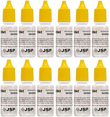 Waytest 10K Gold Testing Solution Purity Determiner Jewelry Scrap Precious Metal 12 Bottles