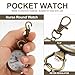 POPETPOP Clip On Pocket Watch: Vintage Quartz Pocket Watches for Women with Clip and Lapel Option - Unisex Hanging Fob for Nurses Doctors (Brown)