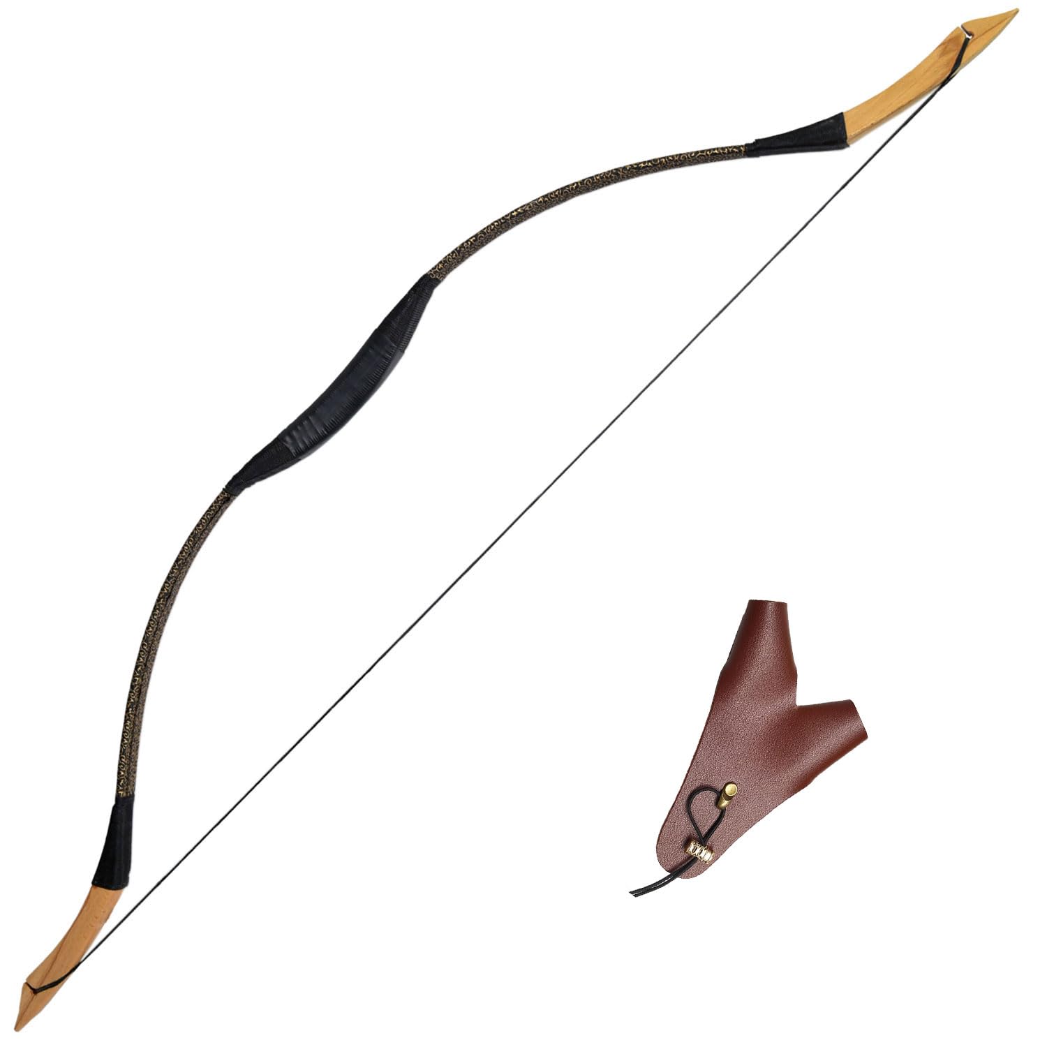 Topbows 54'' Traditional Recurve Bow Horsebow Archery Hunting Handmade Longbow 20-50 lbs (20Lbs)