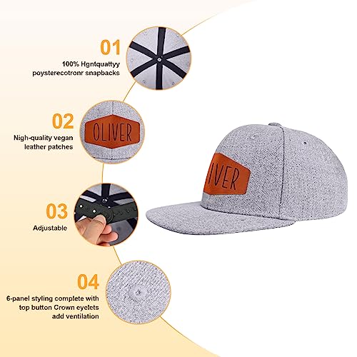Custom Name Baseball Cap - Personalized Gifts Leather Patch Baby Hats - Toddler Trucker Hat for Boys Girls 0-3 Years4