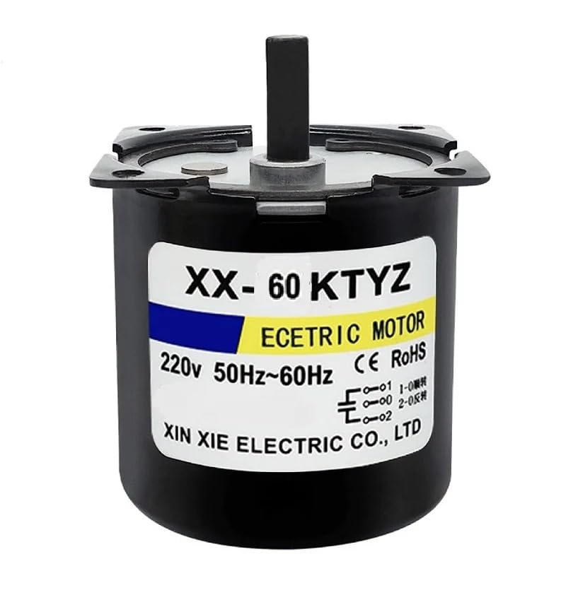 60KTYZ 220V AC 2.5 RPM Reversible Synchronous Gear Motor – 14W High Torque with Capacitor for Automation, DIY & Valve Control-image-8