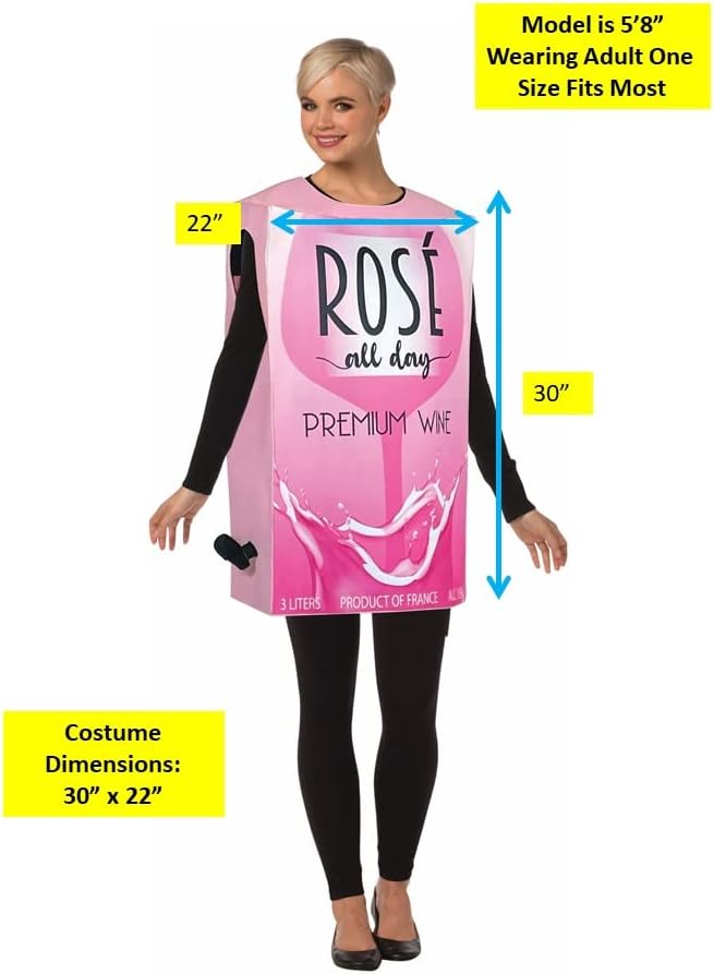 Rasta Imposta Wine Box Halloween Costume Rose All Day Drink Cosplay Dress Up Womens Mens Costumes, Adult One Size - Image 5