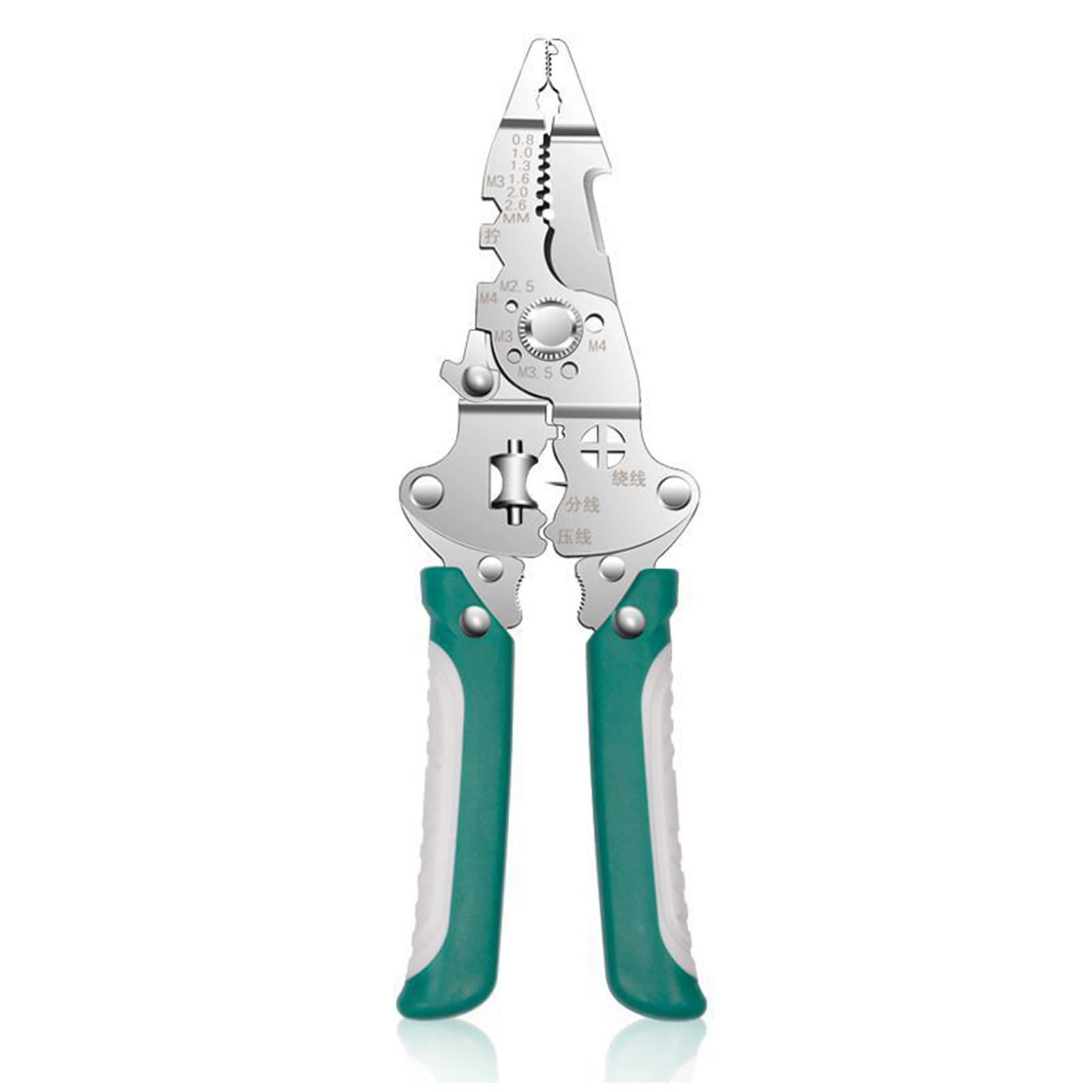Kaccde Ergonomic Foldable Wire Winding Stripper & Crimper Hand Tool Suitable For Electrical Work Featuring Antislip Grip Design Handheld Wire Cutter