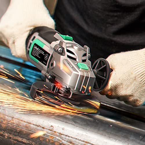 Litheli Cordless Angle Grinder, 4-1/2 Inch Blade, 4-Pole Motor, 3-Position Adjustable Auxiliary Handle For Cutting And Grinding, W/ 4.0Ah Battery & Fast Charger #TOP5