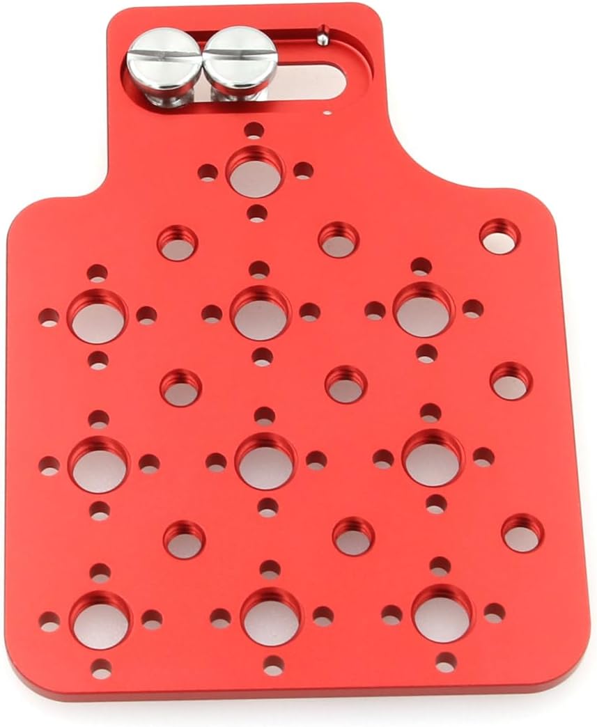 Universal Cheese Plate Camera Side Mounting 3/8" 1/4" Thread for Sony ARRI Alexa RED DSMC2 Komodo Teradek Vaxis Rig Wireless Receiver (Red)