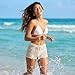 Jumppmile Crcohet Shorts for Women Hollow Out Knit Summer Beach Bathing Suit Bikini Swimsuit Cover Up Shorts Beige S